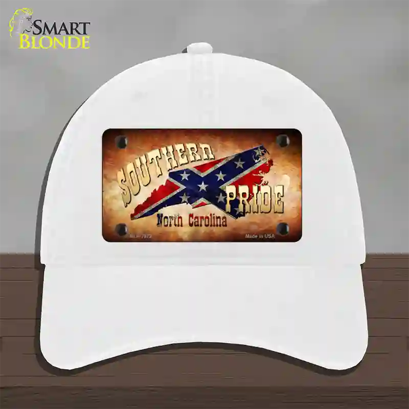 Southern Pride North Carolina Novelty License Plate Hat Unconstructed Cotton / White