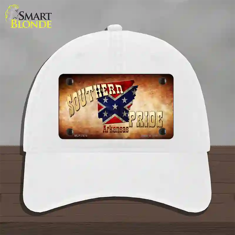 Southern Pride Arkansas Novelty License Plate Hat Unconstructed Cotton / White