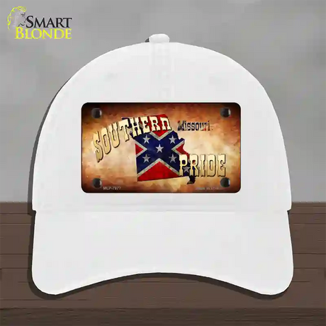 Southern Pride Missouri Novelty License Plate Hat Unconstructed Cotton / White