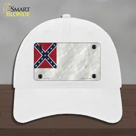 Second Confederate Flag Novelty License Plate Hat Unconstructed Cotton / White