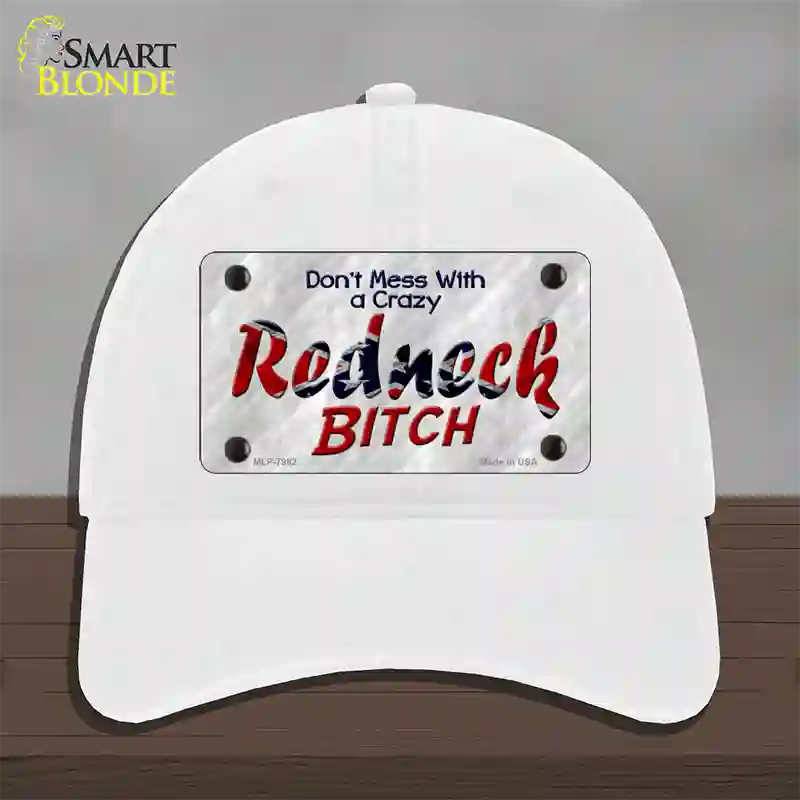 Dont Mess With Crazy Novelty License Plate Hat Unconstructed Cotton / White