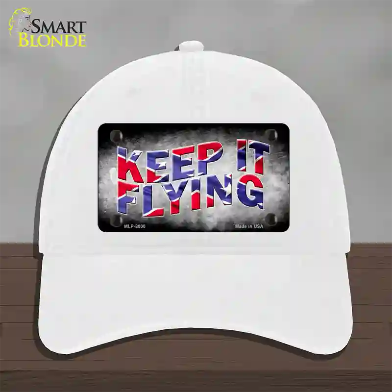 Keep It Flying Novelty License Plate Hat Unconstructed Cotton / White