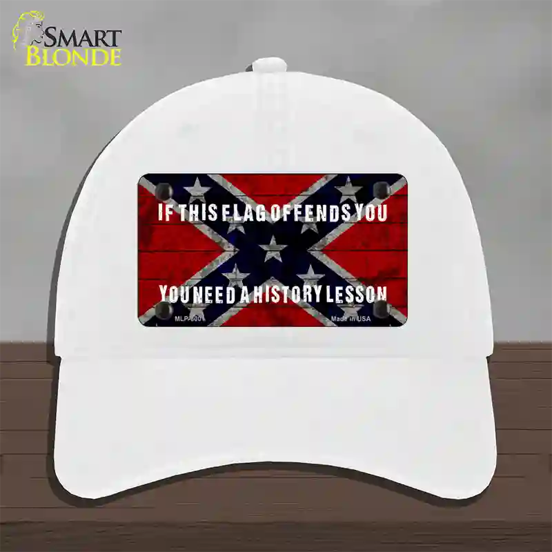 History Lesson Novelty License Plate Hat Unconstructed Cotton / White