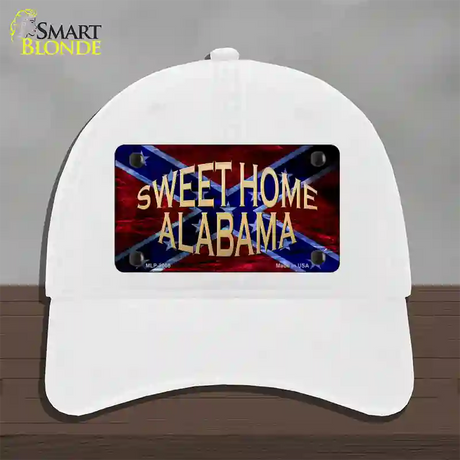 Sweet Home Alabama Novelty License Plate Hat Unconstructed Cotton / White