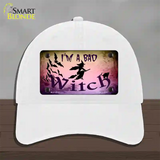 Im A Bad Witch Novelty License Plate Hat Unconstructed Cotton / White