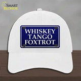 Whiskey Tango Foxtrot Novelty License Plate Hat Unconstructed Cotton / White