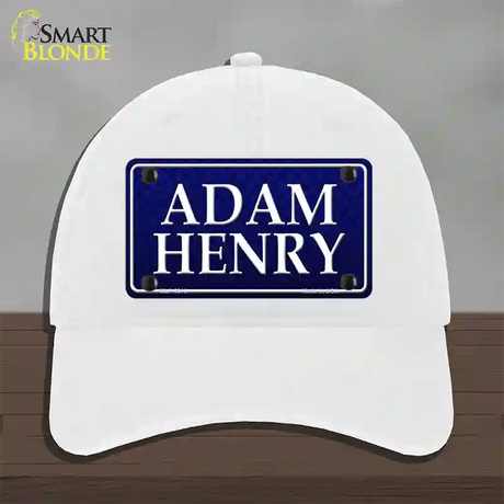 Adam Henry Novelty License Plate Hat Unconstructed Cotton / White