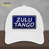 Zulu Tango Novelty License Plate Hat Unconstructed Cotton / White