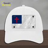 Christian Flag Novelty License Plate Hat Unconstructed Cotton / White