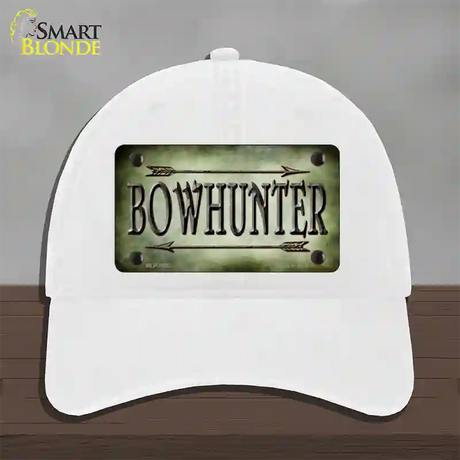 Bowhunter Novelty License Plate Hat Unconstructed Cotton / White