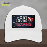 This Girl Loves Her Texans Novelty License Plate Hat Unconstructed Cotton / White