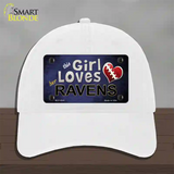 This Girl Loves Her Ravens Novelty License Plate Hat Unconstructed Cotton / White