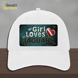 This Girl Loves Her Jaguars Novelty License Plate Hat Unconstructed Cotton / White