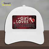 This Girl Loves Her Buccaneers Novelty License Plate Hat Unconstructed Cotton / White