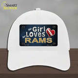 This Girl Loves Her Rams Novelty License Plate Hat Unconstructed Cotton / White