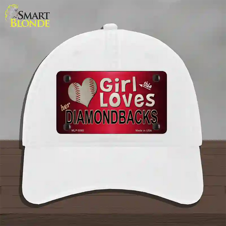 This Girl Loves Her Diamondbacks Novelty License Plate Hat Unconstructed Cotton / White