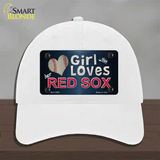 This Girl Loves Her Red Sox Novelty License Plate Hat Unconstructed Cotton / White