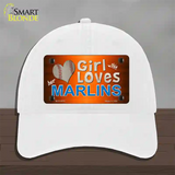 This Girl Loves Her Marlins Novelty License Plate Hat Unconstructed Cotton / White