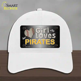 This Girl Loves Her Pirates Novelty License Plate Hat Unconstructed Cotton / White