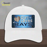 This Girl Loves Her Rays Novelty License Plate Hat Unconstructed Cotton / White