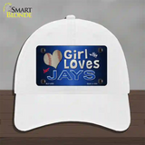 This Girl Loves Her Jays Novelty License Plate Hat Unconstructed Cotton / White