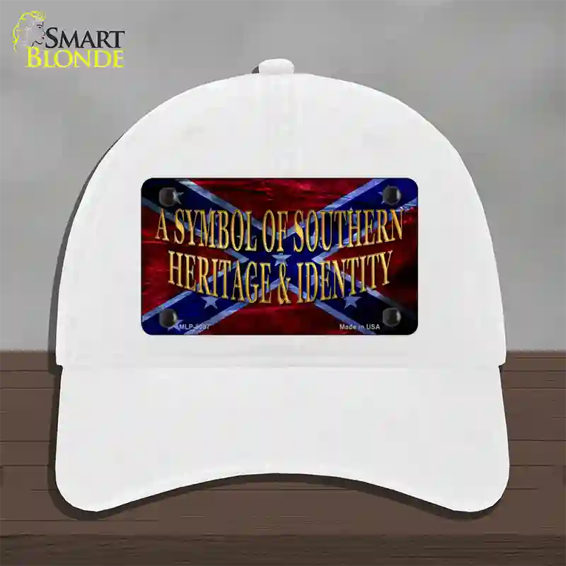 Symbol Of Southern Heritage Novelty License Plate Hat Unconstructed Cotton / White