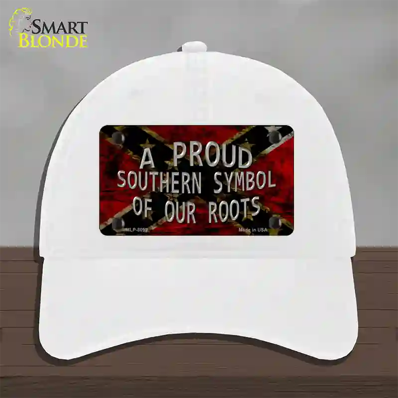 Symbol Of Our Roots Novelty License Plate Hat Unconstructed Cotton / White