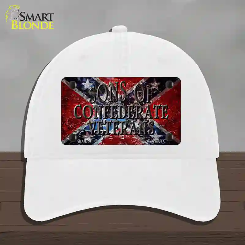 Sons Of Confederate Veterans Novelty License Plate Hat Unconstructed Cotton / White