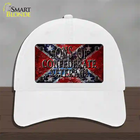 Sons Of Confederate Veterans Novelty License Plate Hat Unconstructed Cotton / White