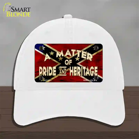 Matter Of Pride Novelty License Plate Hat Unconstructed Cotton / White