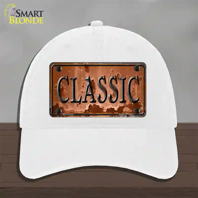 Classic Novelty License Plate Hat Unconstructed Cotton / White