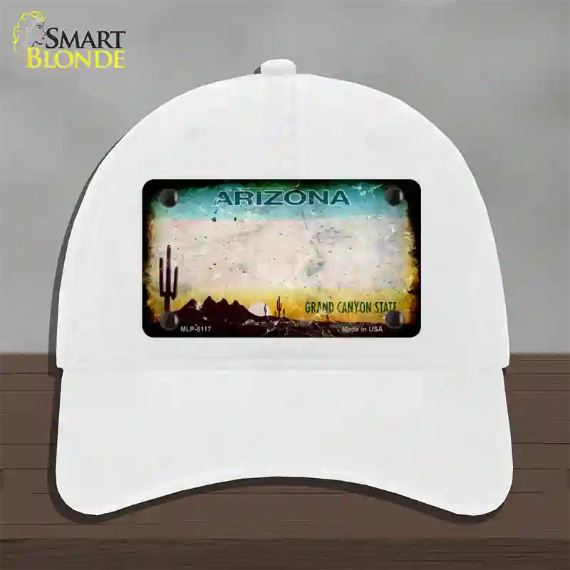 Arizona State Blank Novelty License Plate Hat Unconstructed Cotton / White / Arizona Sunset (2217):https | Rusty | Yes