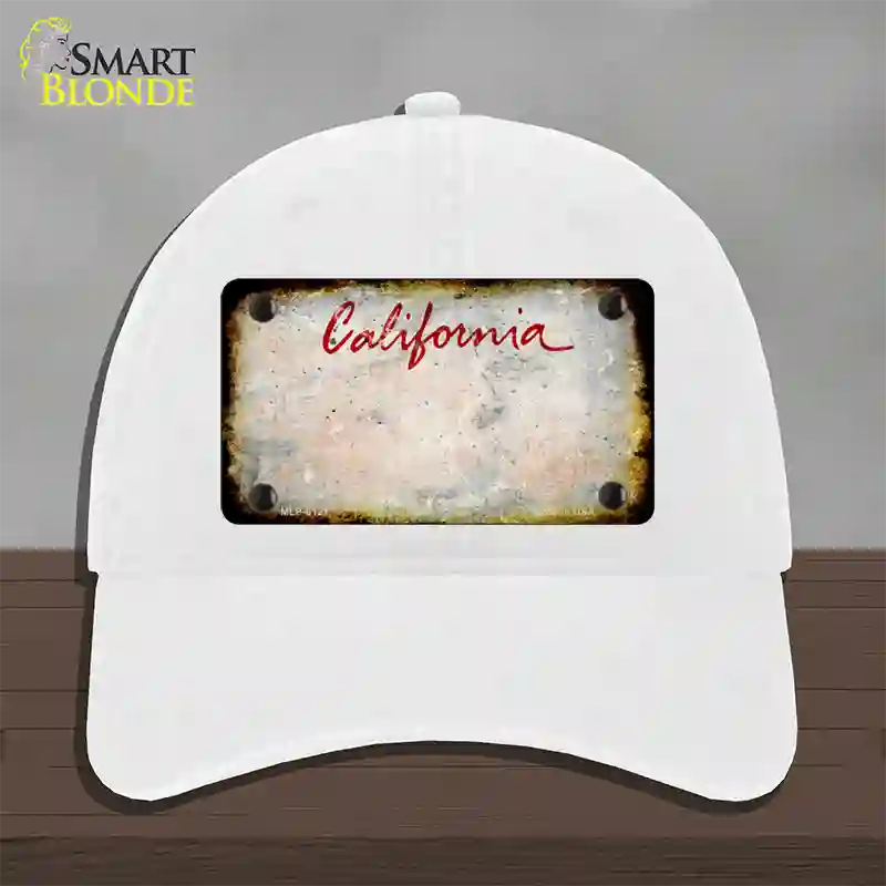 California Rusty Blank Novelty License Plate Hat Unconstructed Cotton / White