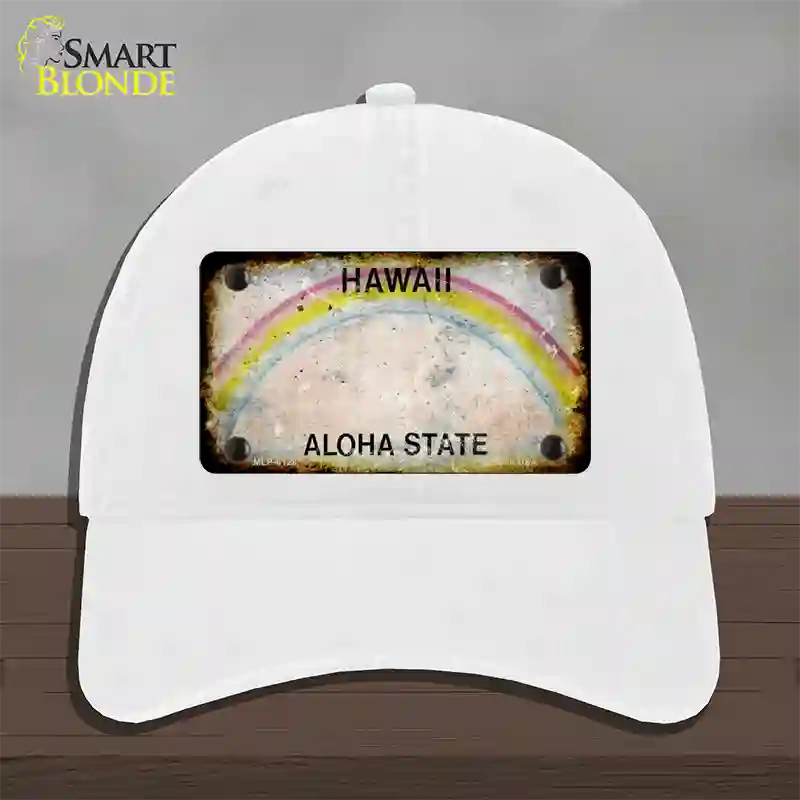 Hawaii Rusty Blank Novelty License Plate Hat Unconstructed Cotton / White