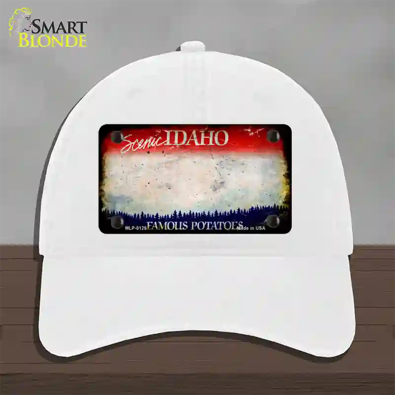 Idaho Rusty Blank Novelty License Plate Hat Unconstructed Cotton / White