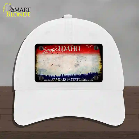 Idaho Rusty Blank Novelty License Plate Hat Unconstructed Cotton / White