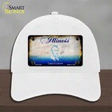 Illinois Rusty Blank Novelty License Plate Hat Unconstructed Cotton / White