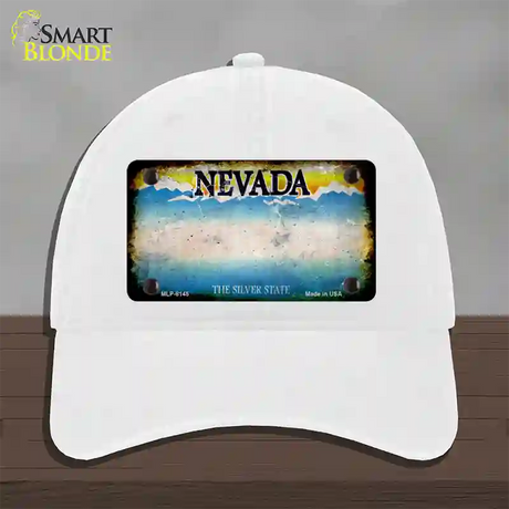 Nevada Rusty Blank Novelty License Plate Hat Unconstructed Cotton / White