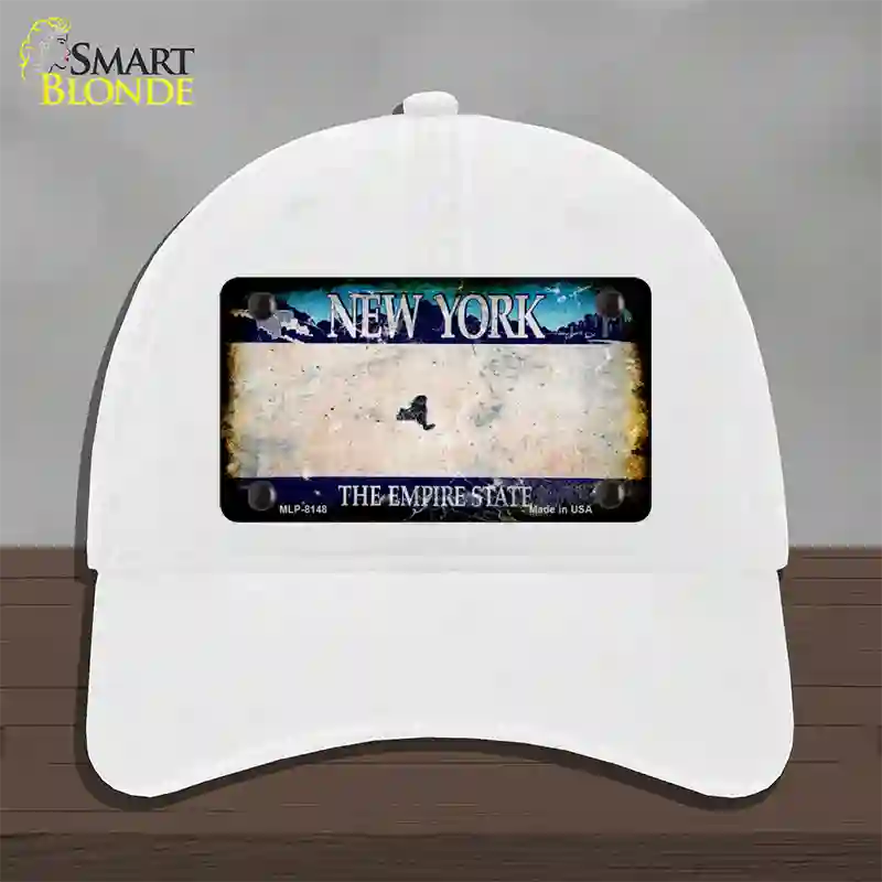 New York Rusty Blank Novelty License Plate Hat Unconstructed Cotton / White