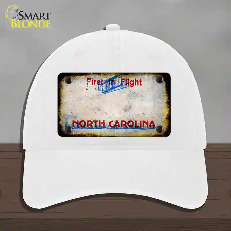 North Carolina Rusty Blank Novelty License Plate Hat Unconstructed Cotton / White