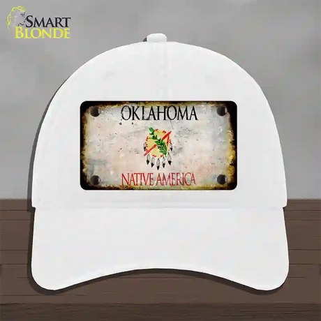 Oklahoma Rusty Blank Novelty License Plate Hat Unconstructed Cotton / White