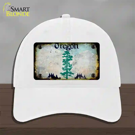 Oregon Rusty Blank Novelty License Plate Hat Unconstructed Cotton / White