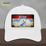 Utah Rusty Blank Novelty License Plate Hat Unconstructed Cotton / White