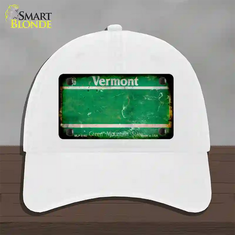 Vermont Rusty Blank Novelty License Plate Hat Unconstructed Cotton / White