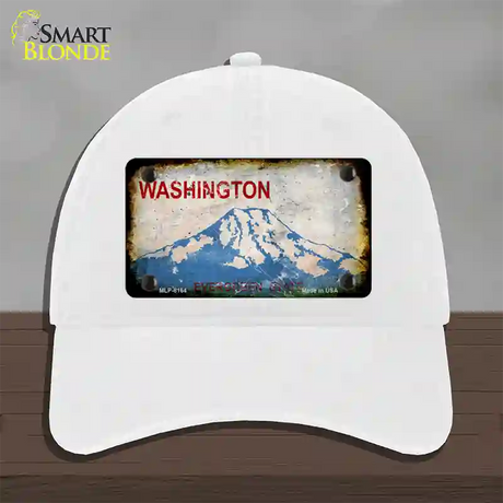 Washington Rusty Blank Novelty License Plate Hat Unconstructed Cotton / White