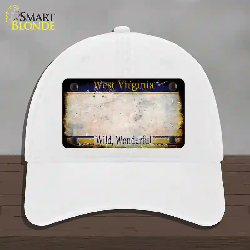 West Virginia Rusty Blank Novelty License Plate Hat Unconstructed Cotton / White