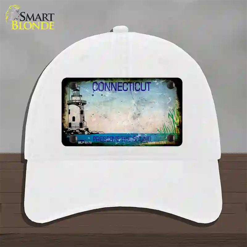 Connecticut Preserve Rusty Blank Novelty License Plate Hat Unconstructed Cotton / White