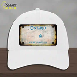 Ontario Canada Rusty Blank Novelty License Plate Hat Unconstructed Cotton / White