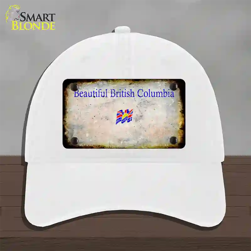 British Columbia Rusty Blank Novelty License Plate Hat Unconstructed Cotton / White