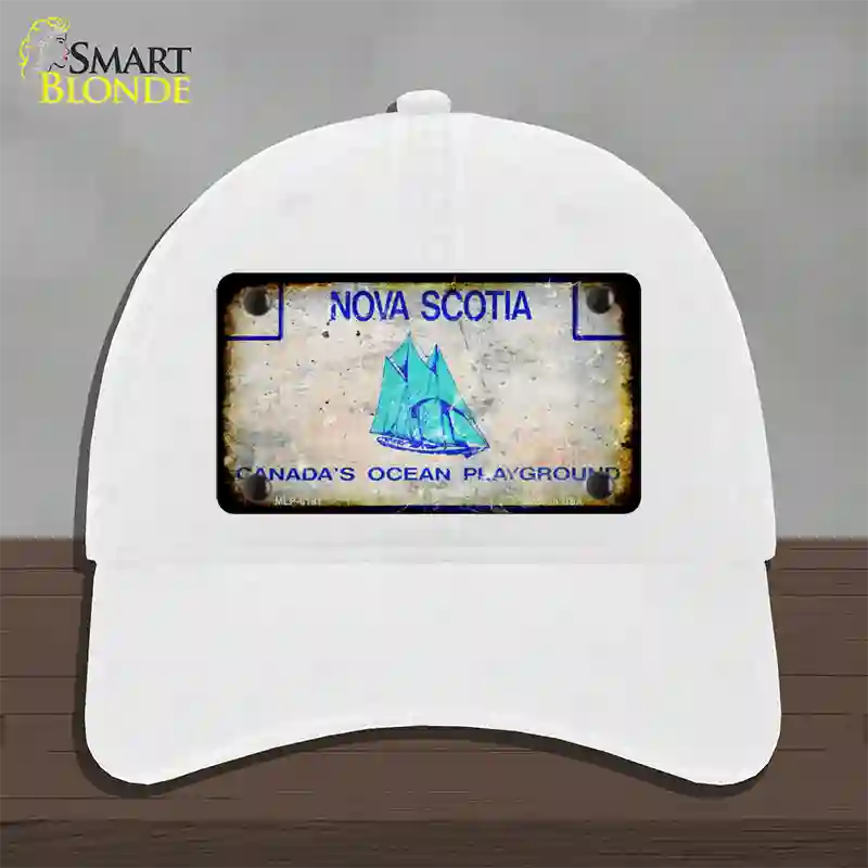 Nova Scotia Rusty Blank Novelty License Plate Hat Unconstructed Cotton / White